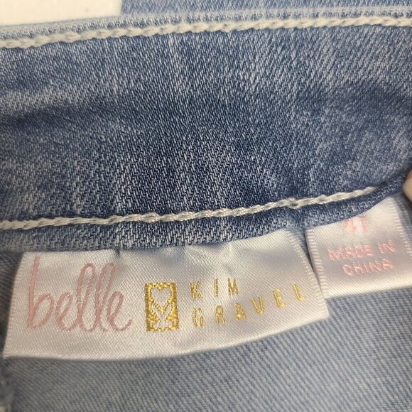 Belle By Kim Gravel Womens Light Wash Denim Embroidered Pocket Jeans Size 4T - Picture 3 of 7